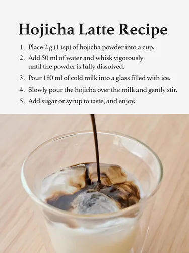 Vista 6 de Polvo Hojicha de HAYASHIYA, Uji de Kyoto, Polvo de Té Verde Tostado Japonés para Latte, Bajo en cafeína (60 g / 2.1 oz)