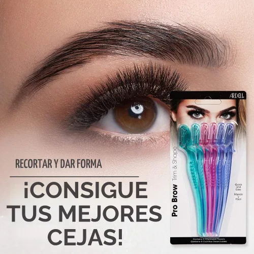 Vista 2 de Ardell Pro Brow para recortar y dar forma - Maquinilla de afeitar de cejas, recortadora y moldeadora con cubierta, maquinilla de afeitar facial
