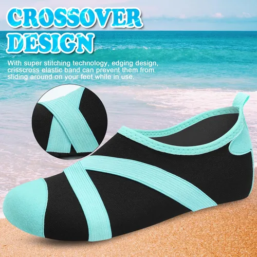 Vista 3 de VIFUUR Zapatos de agua para hombre y mujer, calcetines acuáticos de secado rápido para playa, natación, yoga, deportes al aire libre