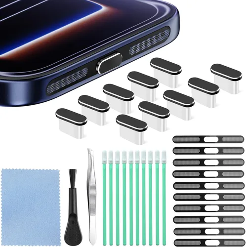Vista 7 de Enchufe antipolvo USB C, paquete de 10 cubiertas para puerto USB C, cubierta antipolvo para altavoz de teléfono y puerto de carga tipo C para iPhone