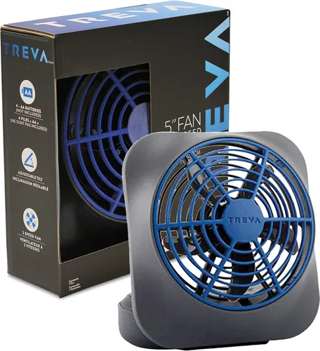 Vista 2 de O2COOL - Circulador de aire para escritorio de 5 pulgadas, portátil, con batería FA