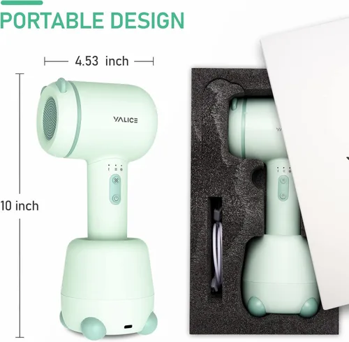 Vista 7 de YALICE Cordless Hair Dryer for Baby and Kids, Portable Travel Blow Dryer with Gentle Airflow & Low Heat Ionic Care for Infant, 3 Speed Settings