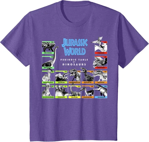 Vista 14 de Jurassic World Camiseta Periodic Table of Dinosaurs, Negro, S
