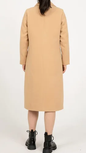 Vista 5 de ThCreasa Chaqueta de invierno de mezcla de lana para mujer, con solapa y solapa, para invierno