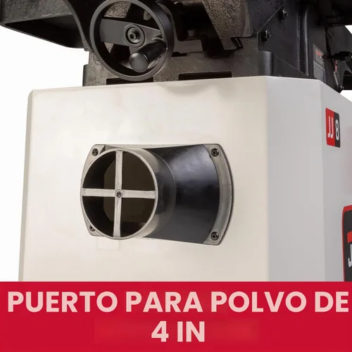 Vista 8 de JET Cepilladora negra de 8 pulgadas, cabezal de corte helicoidal, 2 HP, 230V 1Ph (JWJ-8HH-BLK)