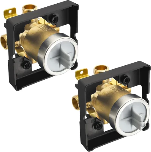 Vista 6 de RJDIBAN Válvula de ducha para Delta R10000-UNBXHF, conexión de 3 puertos de 1/2 pulgada, paquete de 2 unidades, kit de válvula R10000 compatible