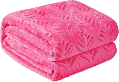 Vista 9 de Exclusivo Mezcla Manta de Vellón Tamaño King para Cama, Mantas Súper Suaves y Acogedoras para Uso Durante Todas las Estaciones, Patrón de Hojas