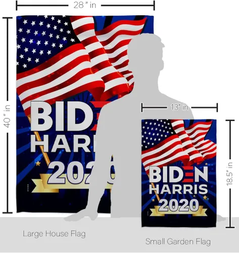 Vista 2 de Biden Harris Flag Vote President 2020 - Juego de banderas para casa de jardín, demócrata patriótico, republicano, fiesta de té, bandera