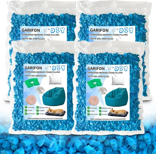 Vista 18 de Relleno para saco de boxeo de 5 libras, relleno de frijoles para almohada y puf, relleno de espuma viscoelástica triturada, relleno para saco