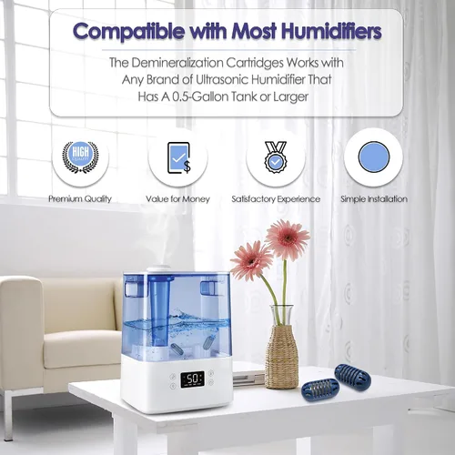 Vista 2 de Paquete de 20 cartuchos de desmineralización para humidificadores compatibles con Homedics Humidificador Filtro de agua para Homedics Humidificador