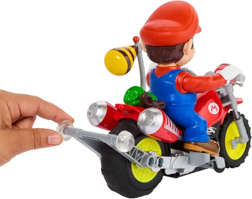 Vista 4 de Hot Wheels Mario Wheelie Motocross RC, vehículo a batería con control remoto