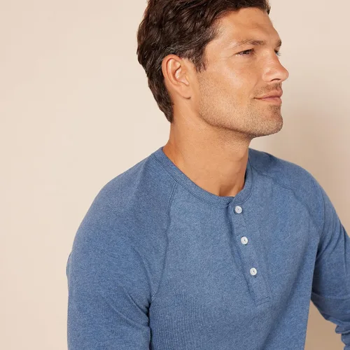 Vista 4 de Tienda Essentials Camisa Henley de manga larga ajustada para hombre