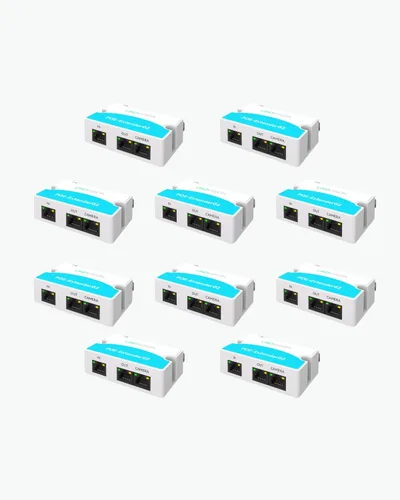 Vista 12 de LINOVISION Mini extensor POE de 2 puertos hasta 1000 pies de alimentación a través de Ethernet sobre cable Cat5/6, divisor POE a 2 dispositivos POE