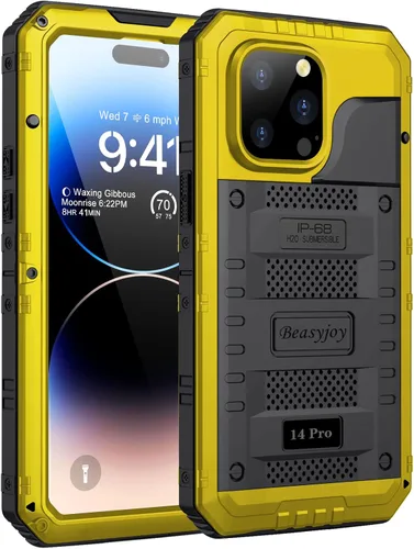 Vista 28 de Beasyjoy Funda impermeable de metal para iPhone 11, resistente, a prueba de golpes, a prueba de polvo, protección resistente, pantalla incorporada