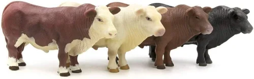 Vista 3 de Little Buster Toys Angus Bull Figura de ganado Angus negro a escala 1:16 Exhibición realista de granja y rancho Regalo de coleccionista listo