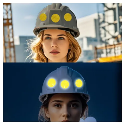 Vista 6 de Pegatinas reflectantes 1 pulgada de diámetro Redondas Reflectoras, Cinta adhesiva impermeable al aire libre de alta visibilidad (80 piezas)