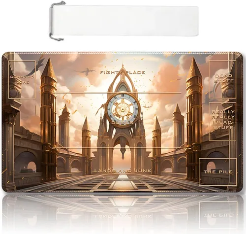 Vista 41 de Tapete de juego MTG cosido de alta calidad con zonas y parte trasera de goma antideslizante, tapete de juego TCG para MTG y otros juegos de cartas