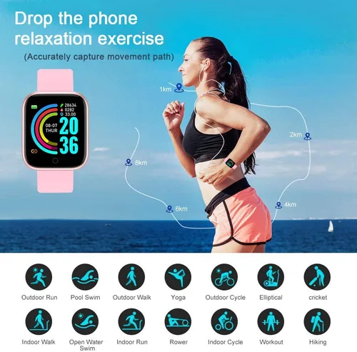 Vista 5 de Reloj inteligente rastreador de fitness con monitor de frecuencia cardíaca podómetro de seguimiento de actividad para mujeres y hombres rastreador