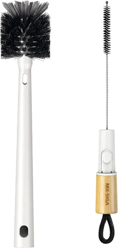 Vista 10 de MR.SIGA Water Bottle Brush and Straw Cleaner Brush, Long Handle Bottle Cleaner Brush, 2 in 1 Bottle Cleaning Brush for Sports Bottles, Baby Bottles
