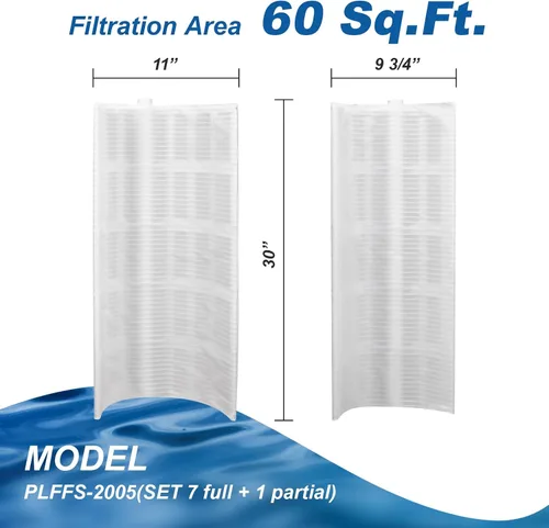 Vista 2 de FS-2005 DE - Juego de filtros de rejilla para piscina (60 pies cuadrados), compatible con Unicel FS-2005, PFS3060, Filbur FC-9550, Hayward Pro-Grid