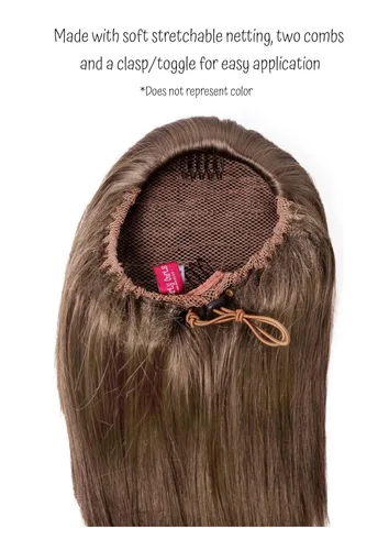 Vista 4 de Girly Curls Coleta Recta de Animadora Postizo 16" (Angel)