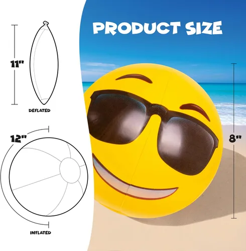 Vista 5 de Kangaroo Paquete de 12 pelotas inflables de playa a granel para niños y adultos, juguetes inflables de fiesta en la piscina, juguetes de playa