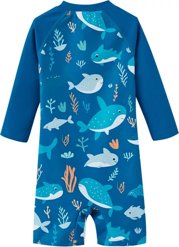 Vista 2 de UMELOK Traje de Baño para Bebé Niño UPF 50+ con Protección Solar y Protección contra Erupciones