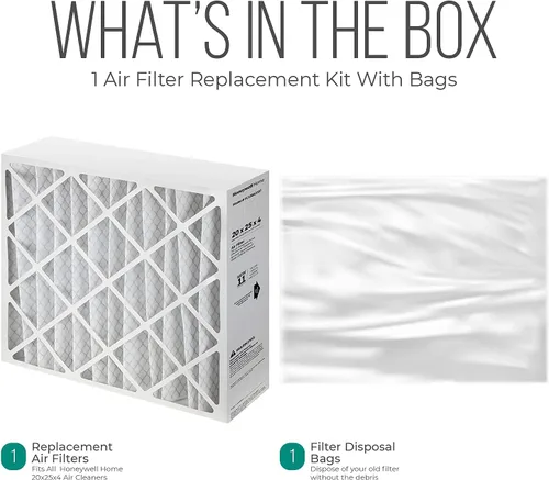 Vista 3 de Filtros de horno de 20 x 25 x 4, repuesto de filtro FC100A1037, medios de filtro Merv 11 con bolsa de eliminación Homequip (paquete de 2)