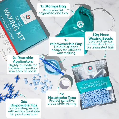 Vista 2 de Medi Grade Kit de cera de nariz ecológica para hombres y mujeres, 26