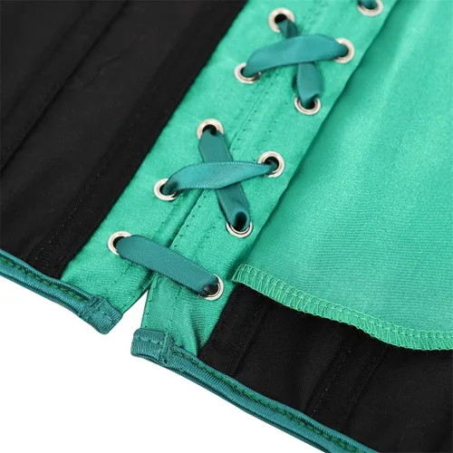 Vista 7 de Corset Tops for Women Satin Lace Up Corset Top Plus Size Gothic Corset Overbust