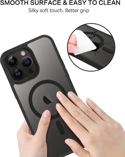 Vista 5 de BENTOBEN Funda magnética para iPhone 13 Pro Max, [Compatible con MagSafe] translúcida mate esmerilada, antihuellas, delgada, a prueba de golpes