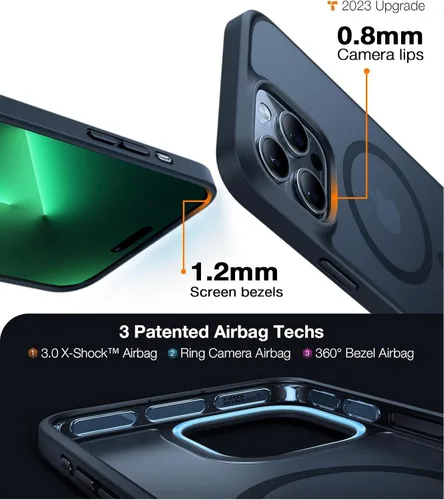 Vista 5 de TORRAS Magnetic Guardian - Funda diseñada para iPhone 14 Pro Max [probada en caídas de grado militar] [compatible con MagSafe] Funda delgada
