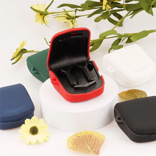 Vista 5 de DAYJOY - Juego de 2 fundas protectoras de silicona suave compatibles con auriculares Edifier Hecate GM4, funda protectora con llavero para Edifier