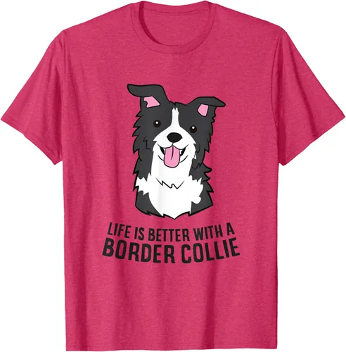 Vista 25 de Camiseta Border Collie Owner Life Is Better With a Border Collie Dog, Blanco, S