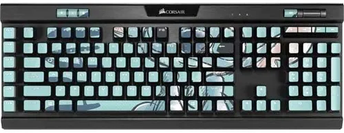Vista 12 de Skinit Calcomanía de otra piel compatible con el teclado mecánico para juegos K95 RGB Platinum – Diseño de patrón de expresión facial con licencia