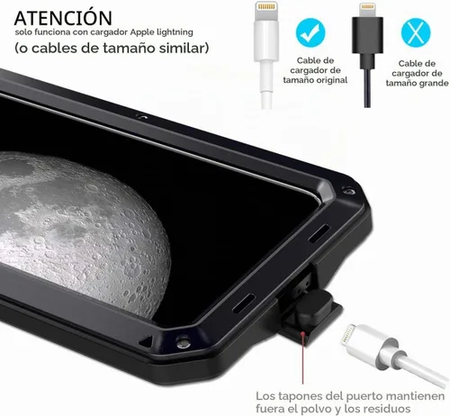 Vista 5 de Funda protectora de cuerpo completo para iPhone 11 Por, resistente a los golpes, funda de metal de aleación de aluminio con protector de pantalla