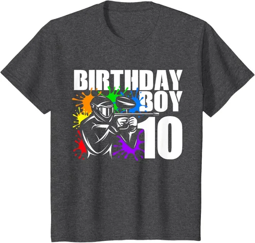 Vista 19 de Camiseta de 10 años de antigüedad, fiesta de cumpleaños para niños, Negro, S