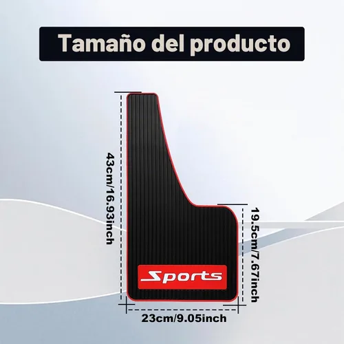 Vista 2 de 4 unidades de guardabarros universal de goma para coche, guardabarros de goma de material suave, protectores contra salpicaduras de goma universal