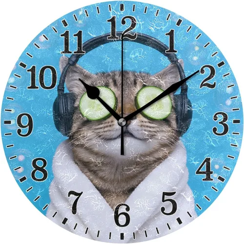 Vista 80 de JUNZAN Reloj de bañera con vino romántico espumoso y velas, reloj de pared silencioso de 10 pulgadas, pequeño reloj redondo, decoración de cocina