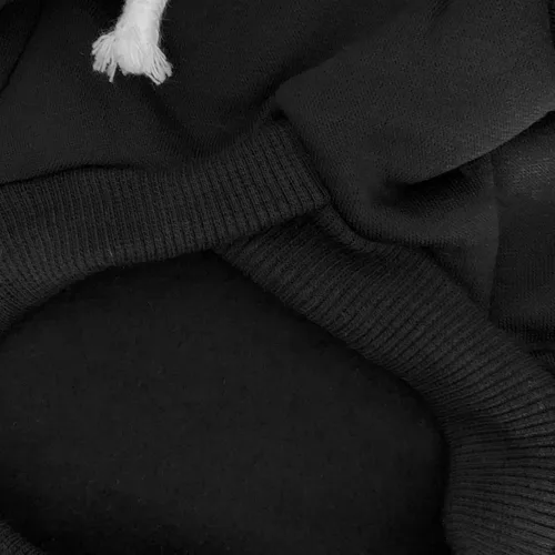 Vista 3 de Izefia Sudadera con capucha para perro - Suéter de invierno de forro polar para perros pequeños, gatos - Negro - XS