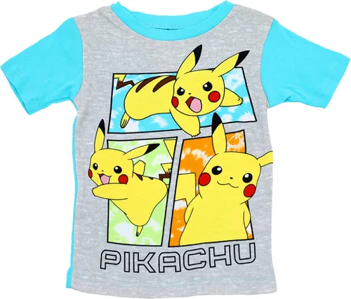 Vista 4 de Pokemon Pikachu - Conjunto de pijama de algodón de 4 piezas para niño