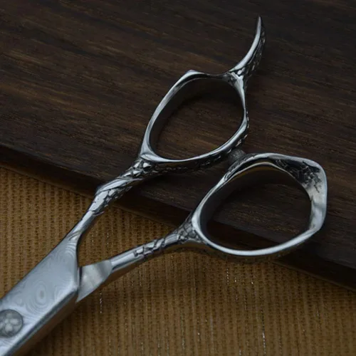 Vista 4 de Tijeras de corte de pelo de acero de dos lados para adelgazar los dientes de corte de peluquería peluquería peluquería salón de afeitar