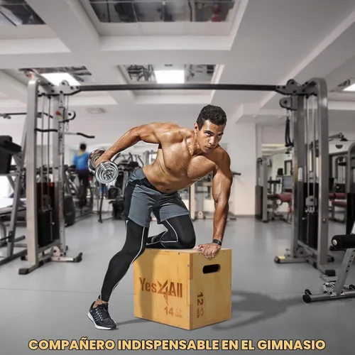 Vista 6 de Yes4All Plyo Box, 3-in-1 Wooden Box Jump for Home Gym, Lunges, Squats, Dips