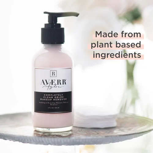 Vista 4 de Averr Aglow Removedor de maquillaje Gelée completamente transparente, cuidado facial, mejora el colágeno, calma la piel, limpiador facial natural a