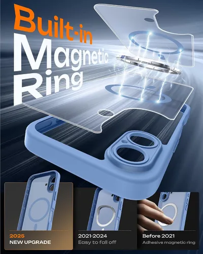 Vista 493 de TOCOL Funda para iPhone 11, compatible con Magsafe, protección completa de cámara, imanes integrados, protección contra caídas, funda translúcida