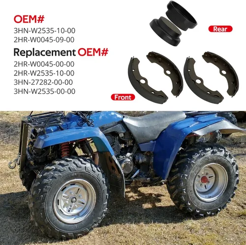 Vista 6 de Zapatas de Freno Delantero Pastillas de Freno Posterior para Yamaha Big Bear 350 1987-1995, 3HN-W2535-10-00 2HR-W0045-09-00