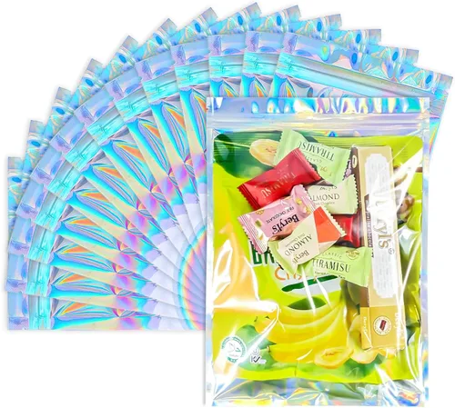 Vista 15 de Bolsas holográficas, bolsas resellables a prueba de olores de 2 x 2.5 pulgadas para almacenamiento de alimentos, pequeñas empresas y recuerdos
