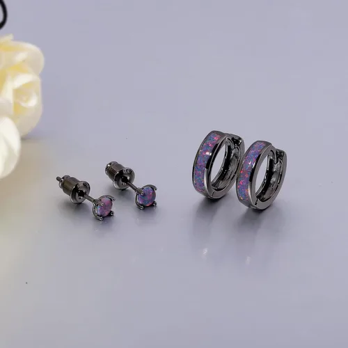 Vista 85 de CiNily Aretes Huggie de ópalo con bisagras, chapados en oro, hipoalergénicos, pequeños aretes de aro para mujeres, adolescentes, niñas, hombres