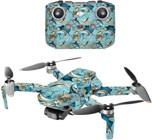Vista 7 de MightySkins - Compatible con DJI Mini 2 Dron portátil – Madera abstracta Funda protectora de vinilo duradera y única Fácil de aplicar, quitar