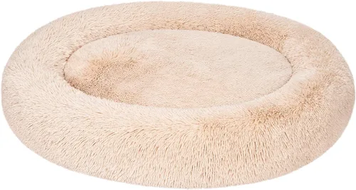 Vista 13 de Amazon Basics Donut Pet Bolster - Cama de pelo sintético para perro, gris, 36" x 36